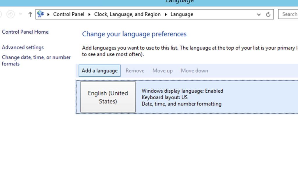 Windows Server 2012 R2の言語変更